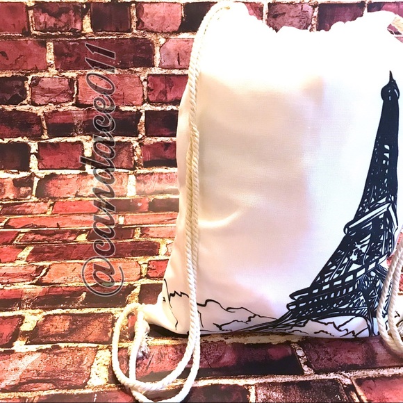 Black & White Eiffel Tower Backpack - Picture 3 of 7